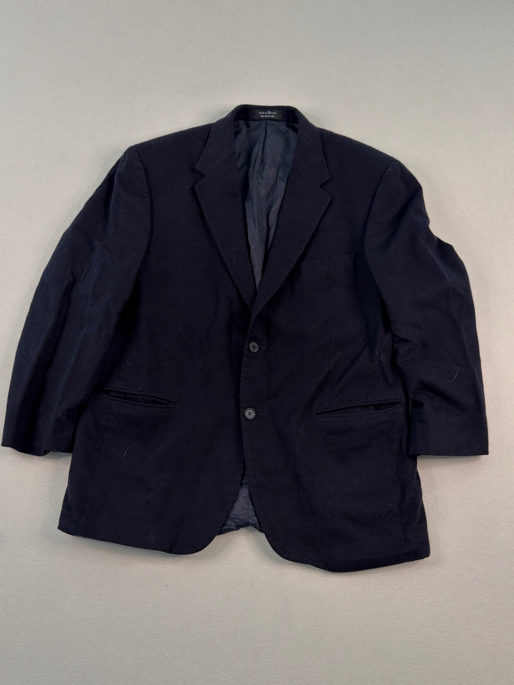 Vintage Gianfranco Ruffini Italy Black Wool Blazer Jacket 44R XL Minimal